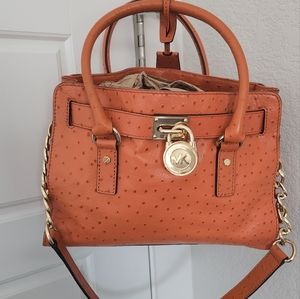 Michael Kors Orange Leather Satchel Bag